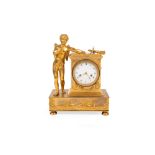 GILT BRONZE CLOCK DEPICTING CUPID, Early 19th century