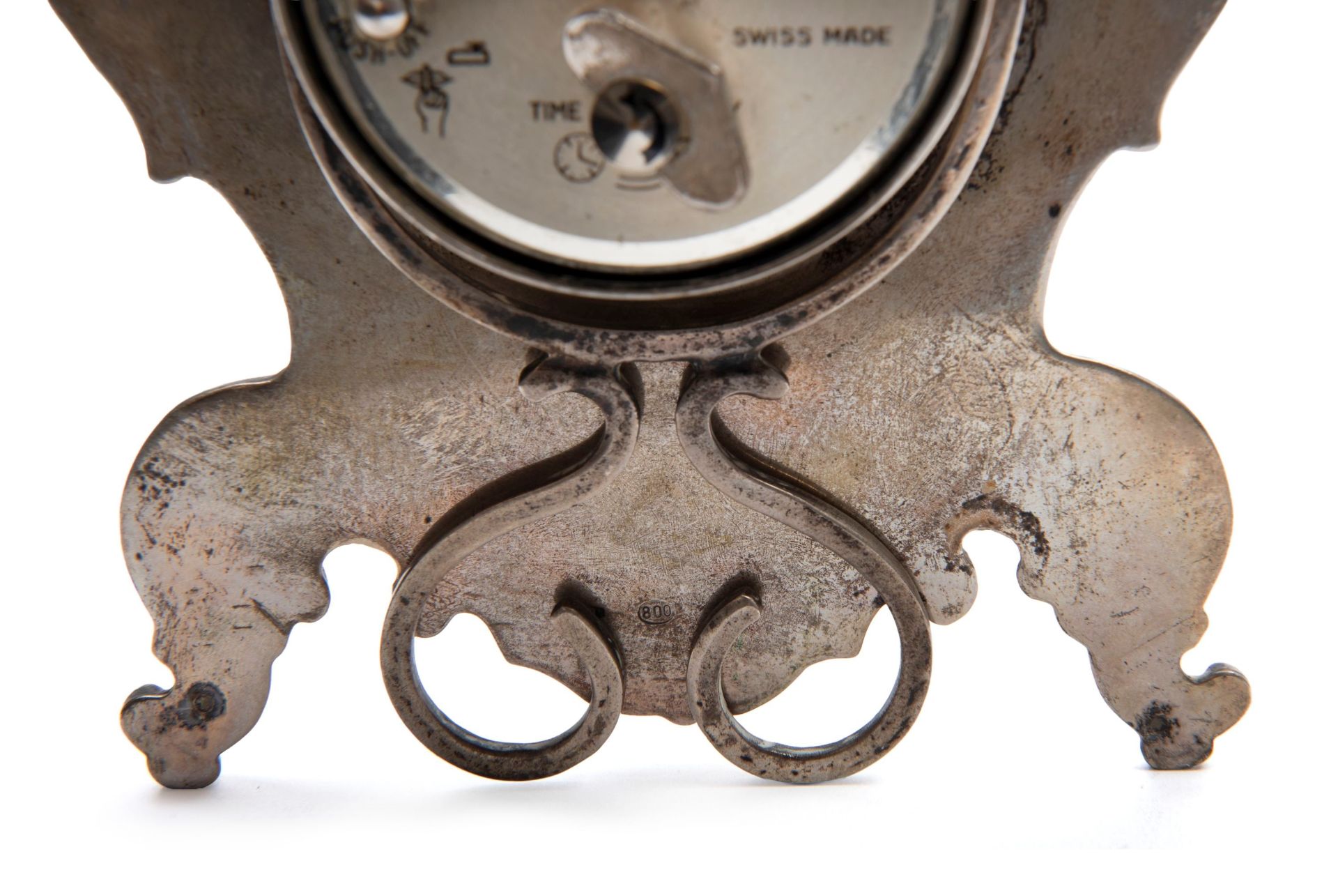 THREE MINIATURE COFFEE POTS AND SILVER CLOCK, Italy, 20th century - Bild 4 aus 4