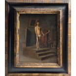 Giacomo Favretto (1849 - 1887) MALE NUDE WITH TORCH