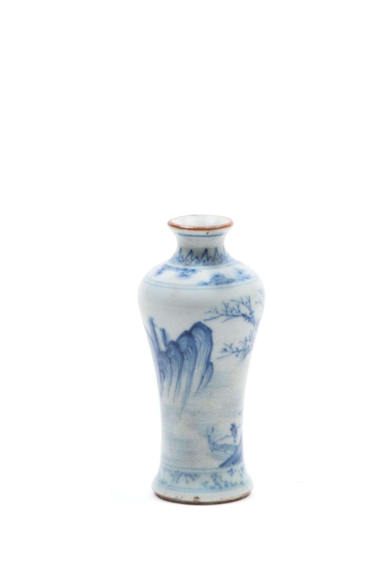 A SMALL BLUE AND WHITE VASE, China, Ming dynasty, 17 century - Bild 2 aus 3