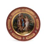 PORCELAIN PLATE DEPICTING AENEAS ON THE ROAD TO CARTHAGE, Vienna, 19th century