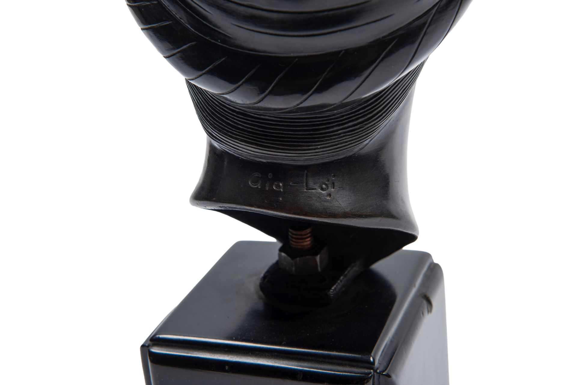 BRONZE HEAD OF A GIRL, Indochina, 20th century - Bild 3 aus 3