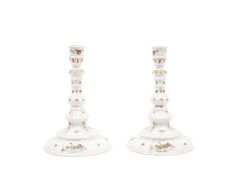A PAIR OF MEISSEN CANDLESTICKS, 18th century