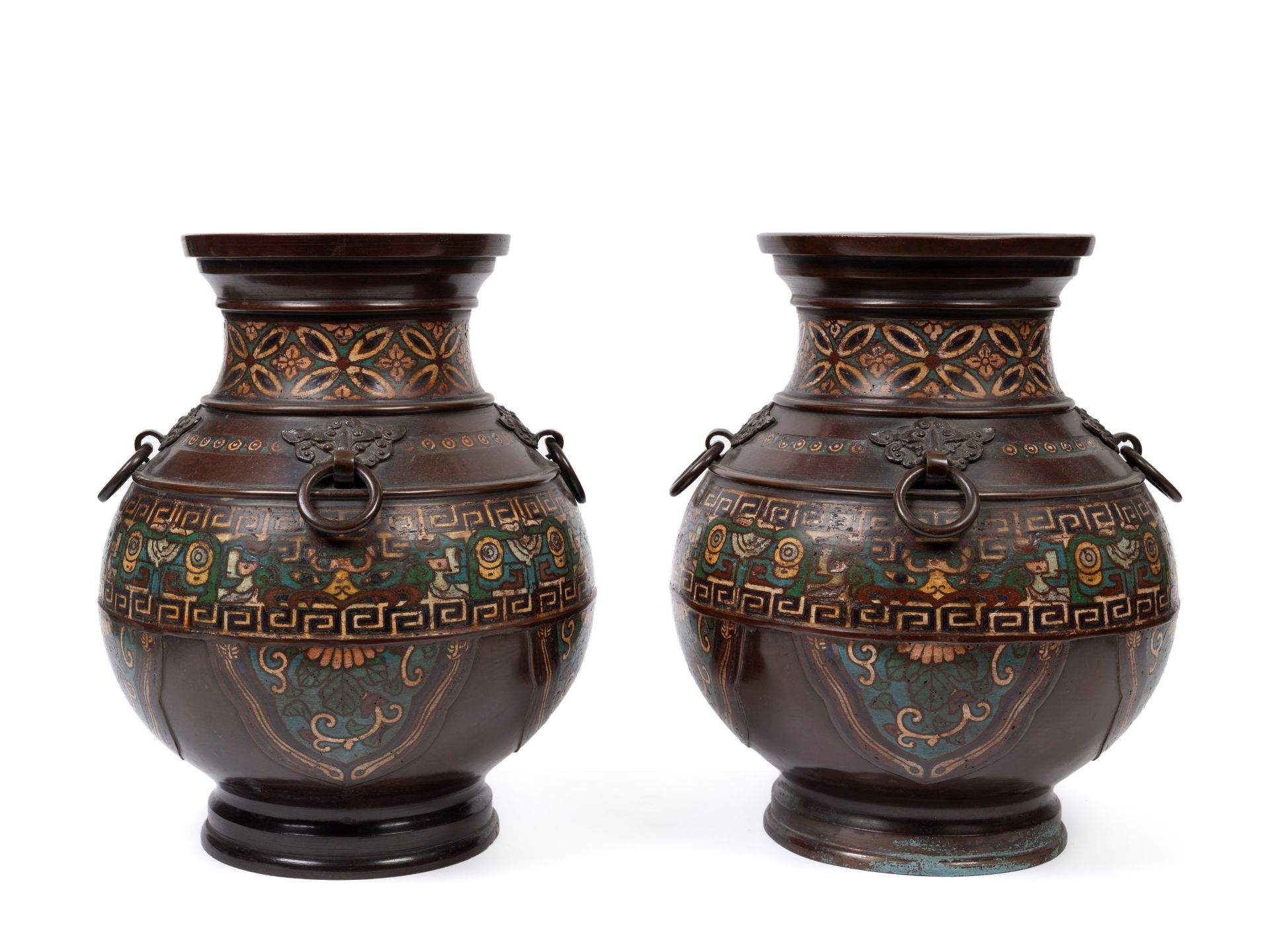 PAIR OF CLOISONNÃ‰ VASES, Japan, Meiji period (1868-1912)
