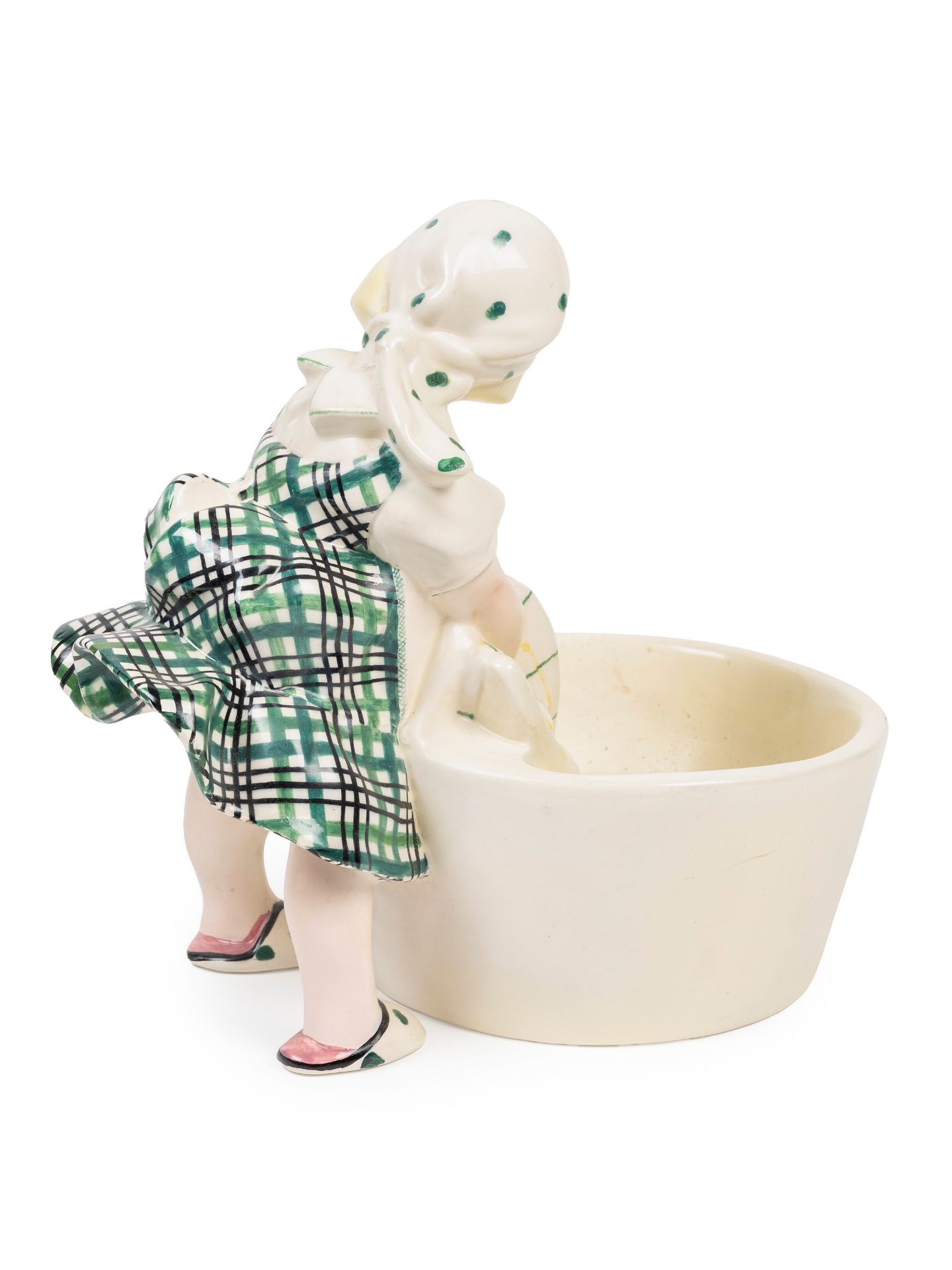 POLYCHROME EARTHENWARE SCULPTURE DEPICTING LITTLE WASHERWOMEN, Turin, 1939 - Bild 2 aus 3