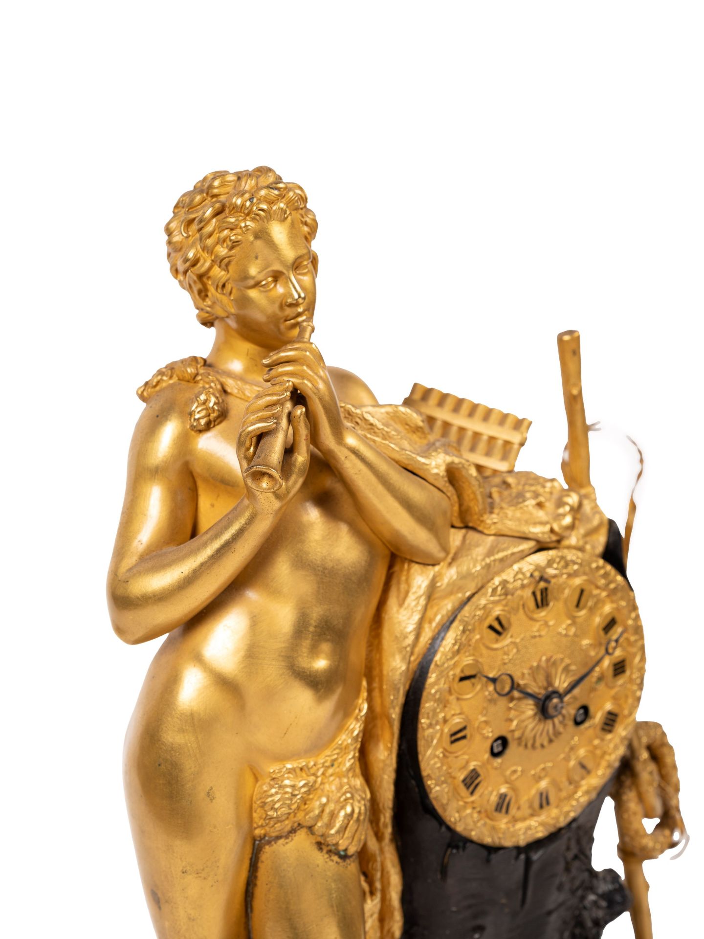 GILT BRONZE CLOCK DEPICTING A FAUN, Early 19th century - Bild 4 aus 5