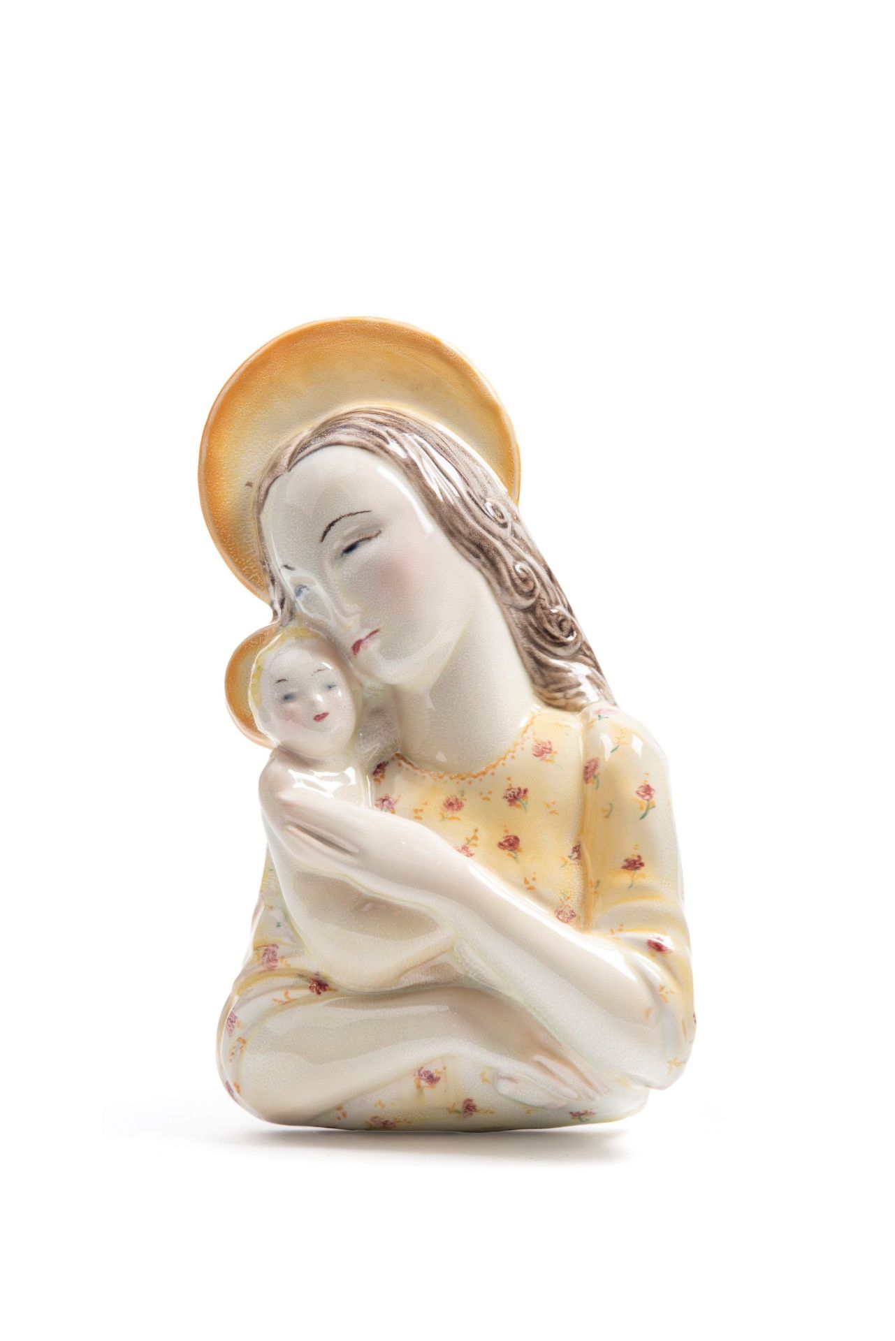 POLYCHROM E CERAMIC WALL SCULPTURE DEPICTING A GOAT, Italy, 20th century