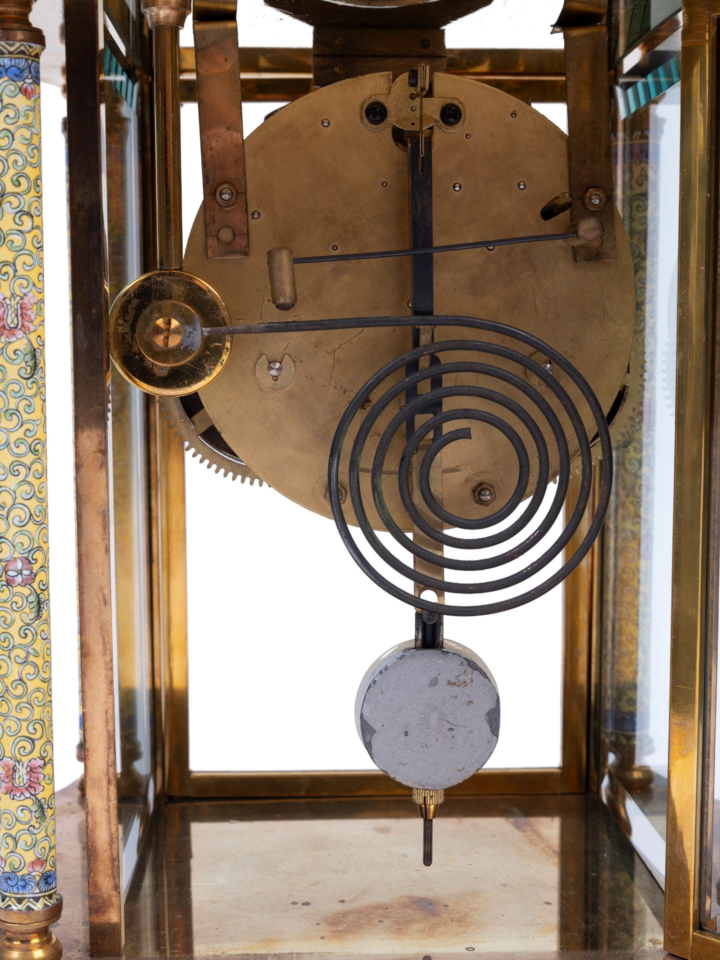 GILT-BRONZE AND ENAMEL CLOCK, France, 19th / 20th century - Bild 5 aus 6