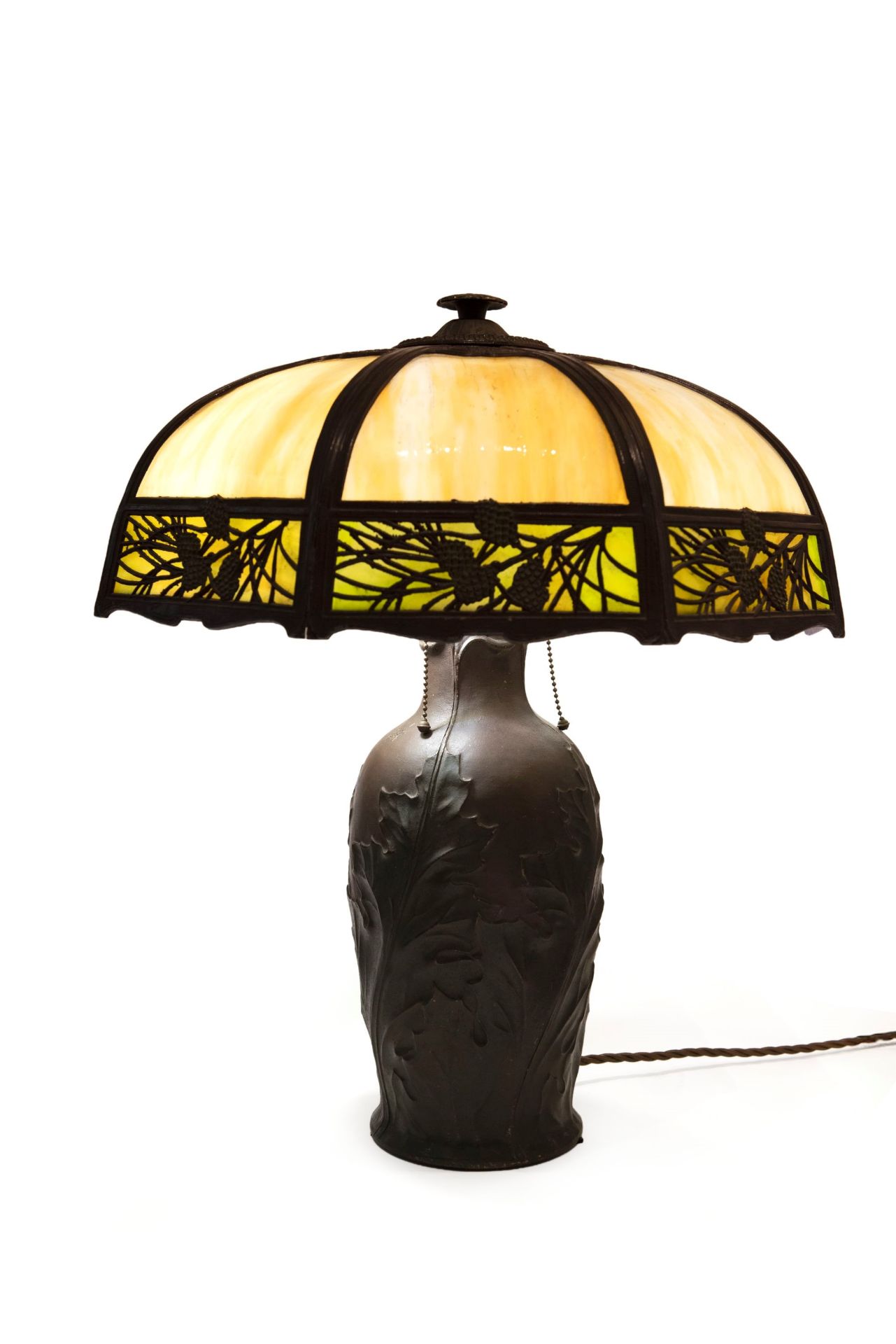 AMERICAN SLAG GLASS TABLE LAMP, 20th century - Bild 2 aus 2