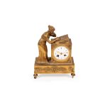 GILT BRONZE MANTEL CLOCK, 19th century