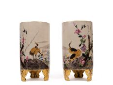 PAIR OF POLYCHROME PORCELAIN VASES, Japan, Meiji period (1868-1912)