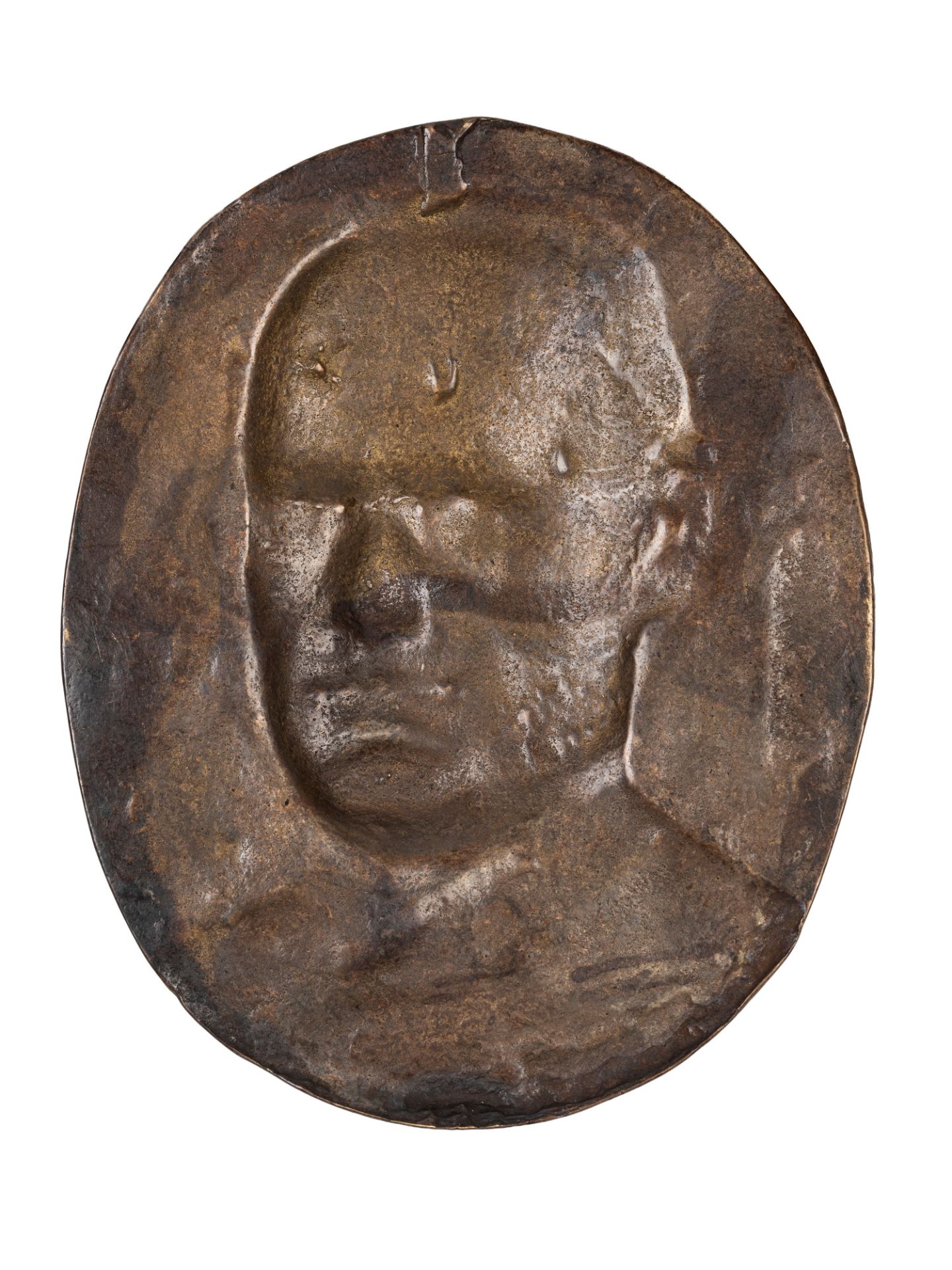 BRONZE PLAQUE DEPICTING THE BUST OF DUCE, 20th century - Bild 2 aus 2