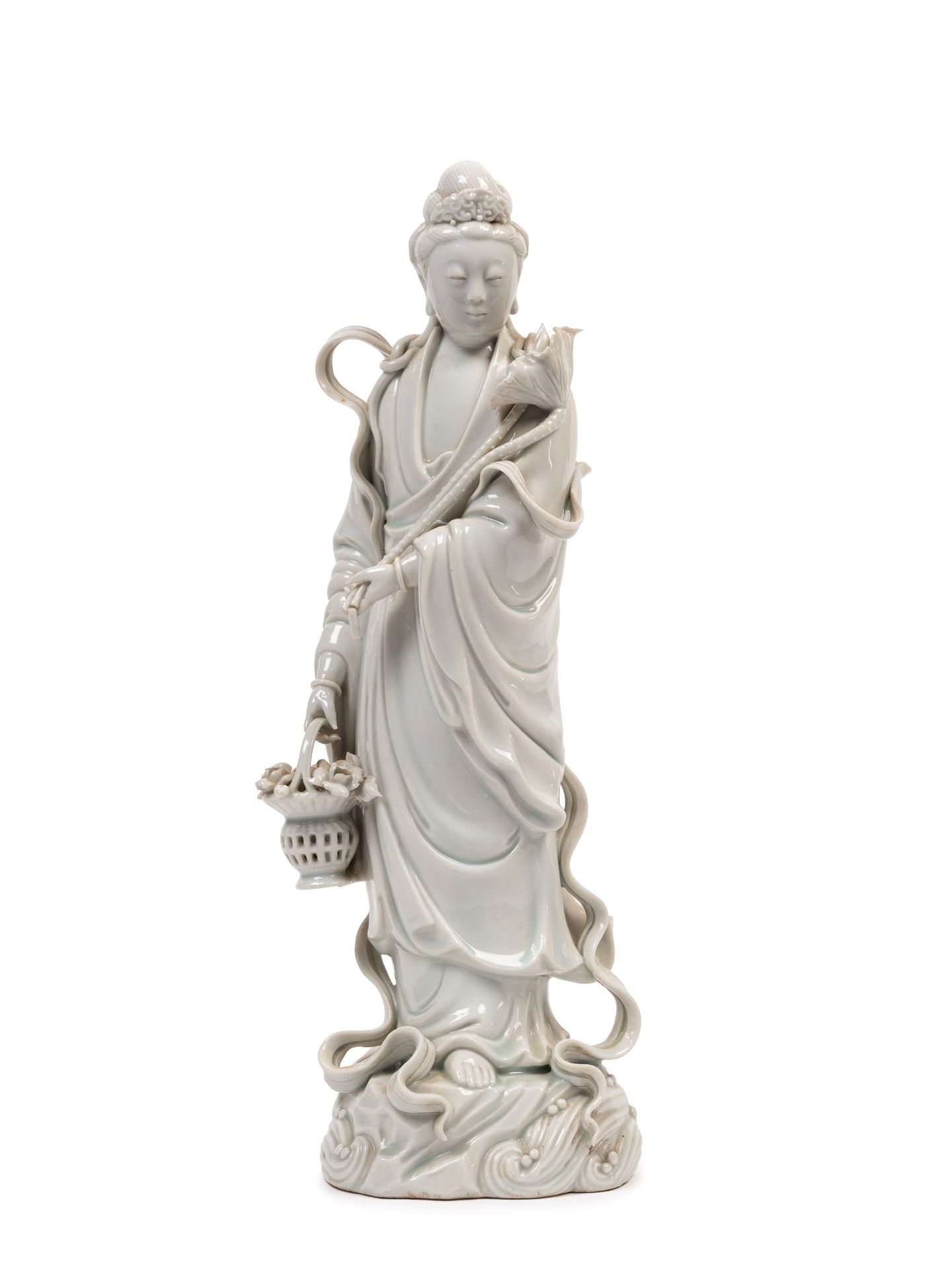 A BLANC DE CHINE FIGURE OF GUANYIN , China, 20th century