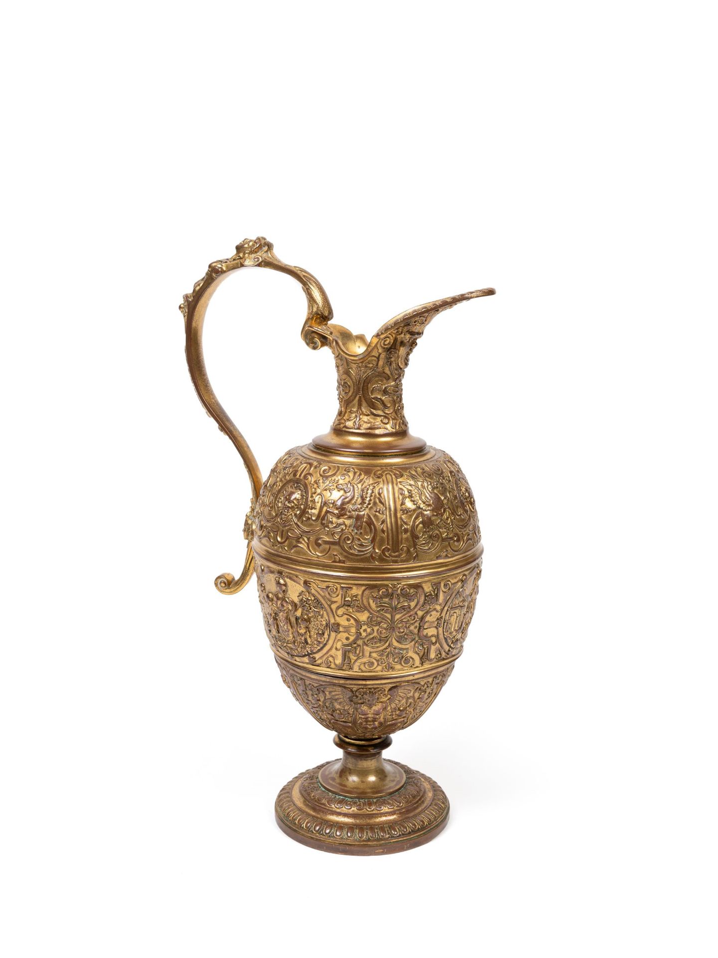A GILT BRONZE EWER, 19th century