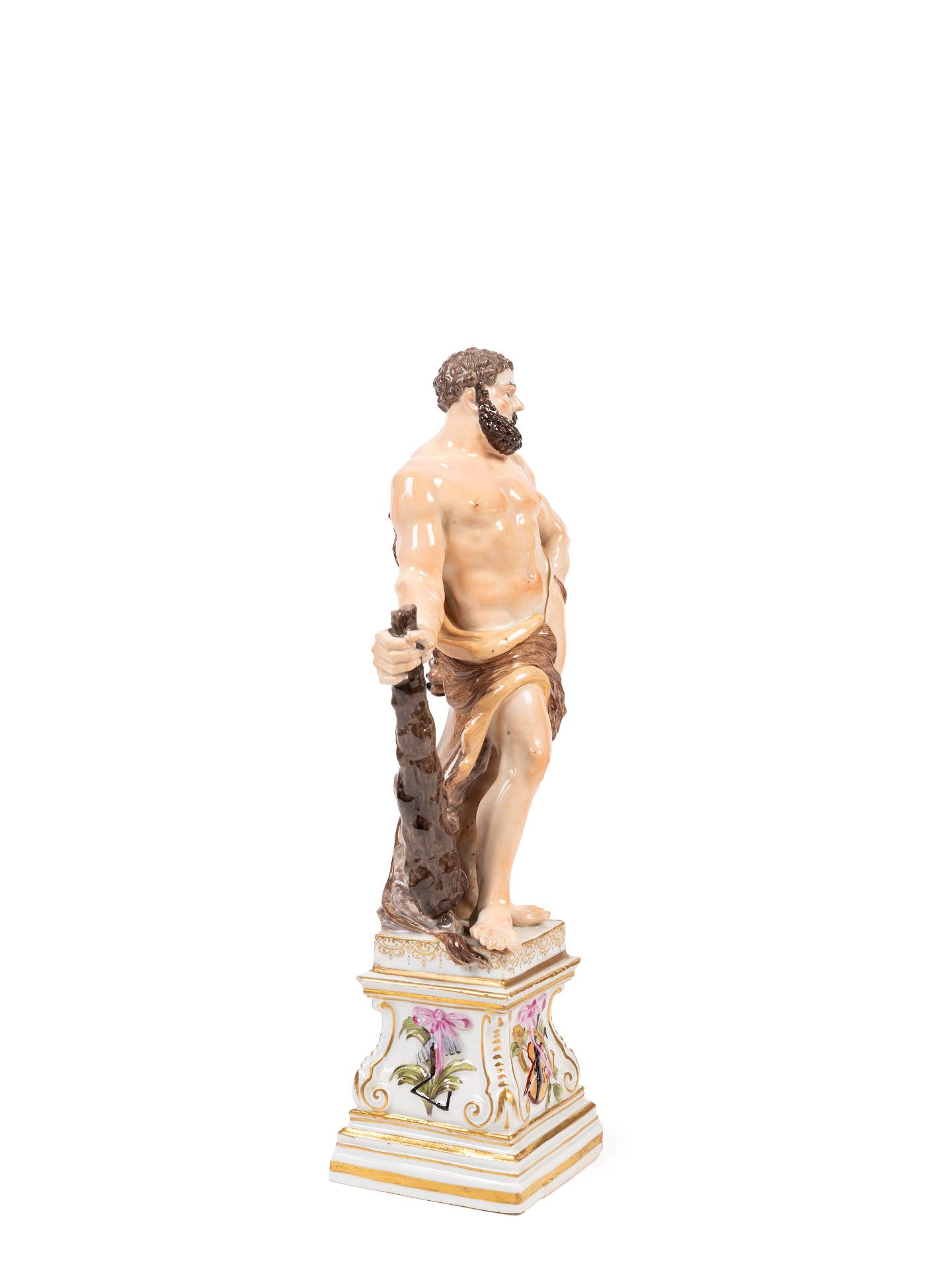 PORCELAIN SCULPTURE DEPICTING HERCULES, Meissen, late 18th century - Bild 3 aus 3