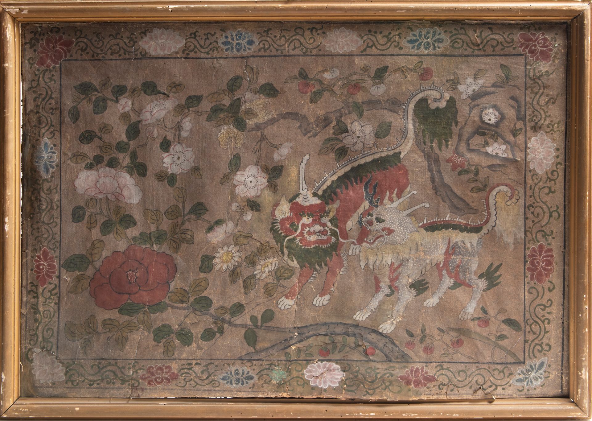 PAIR OF PAINTINGS DEPICTING QILIN, China, Qing dynasty, 18th century - Bild 2 aus 5