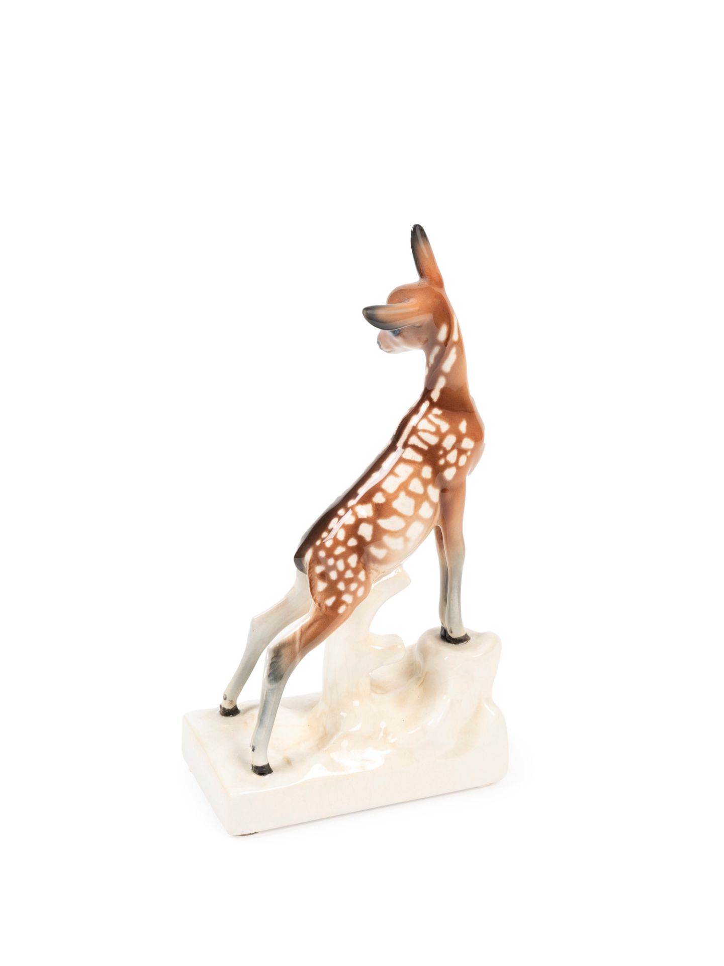 POLYCHROME EARTHENWARE SCULPTURE DEPICTING A FAWN, Turin, circa 1940 - Bild 2 aus 3