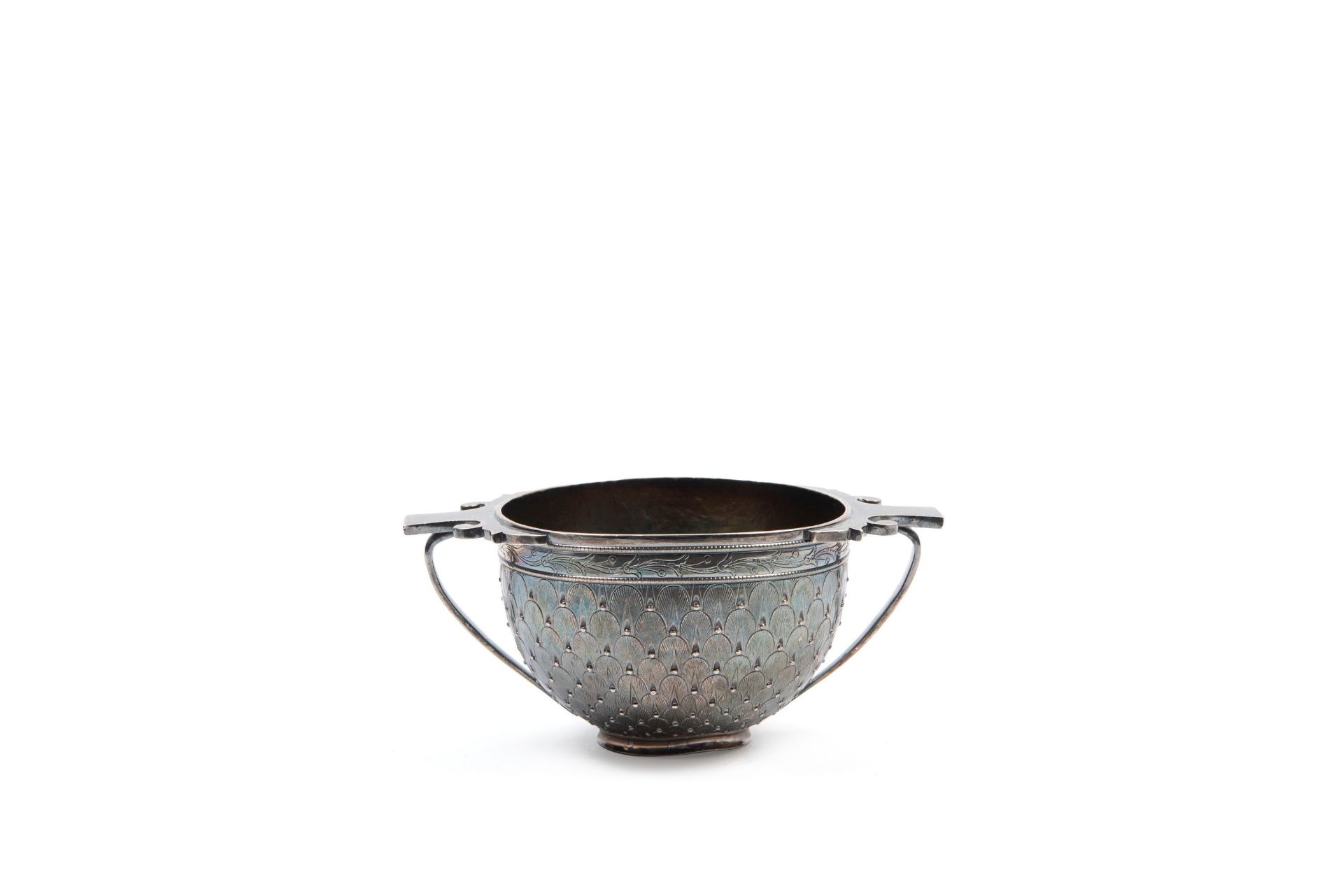TWO-HANDLED SILVER CUP, 20th century
