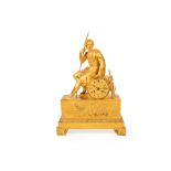 GILT BRONZE CLOCK DEPICTING ODYSSEUS, Early 19th century