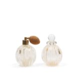PAIR OF GLASS PERFUME HOLDERS, 20th century