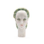 Polychrome earthenware sculpture depicting the head of the goddess Calypso, Turin, 20th century