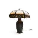 AMERICAN SLAG GLASS TABLE LAMP, 20th century
