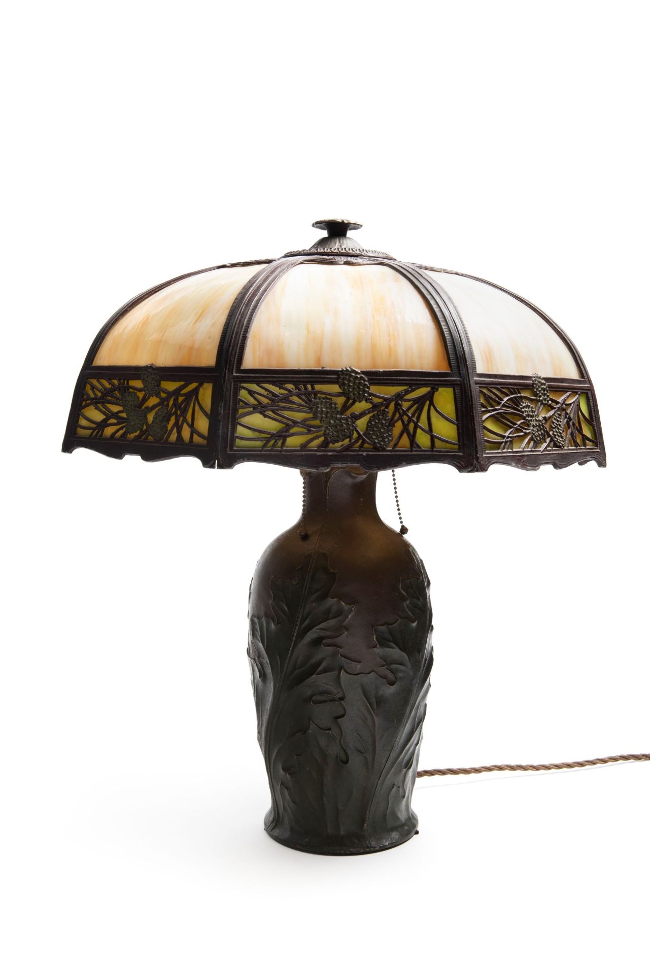 AMERICAN SLAG GLASS TABLE LAMP, 20th century