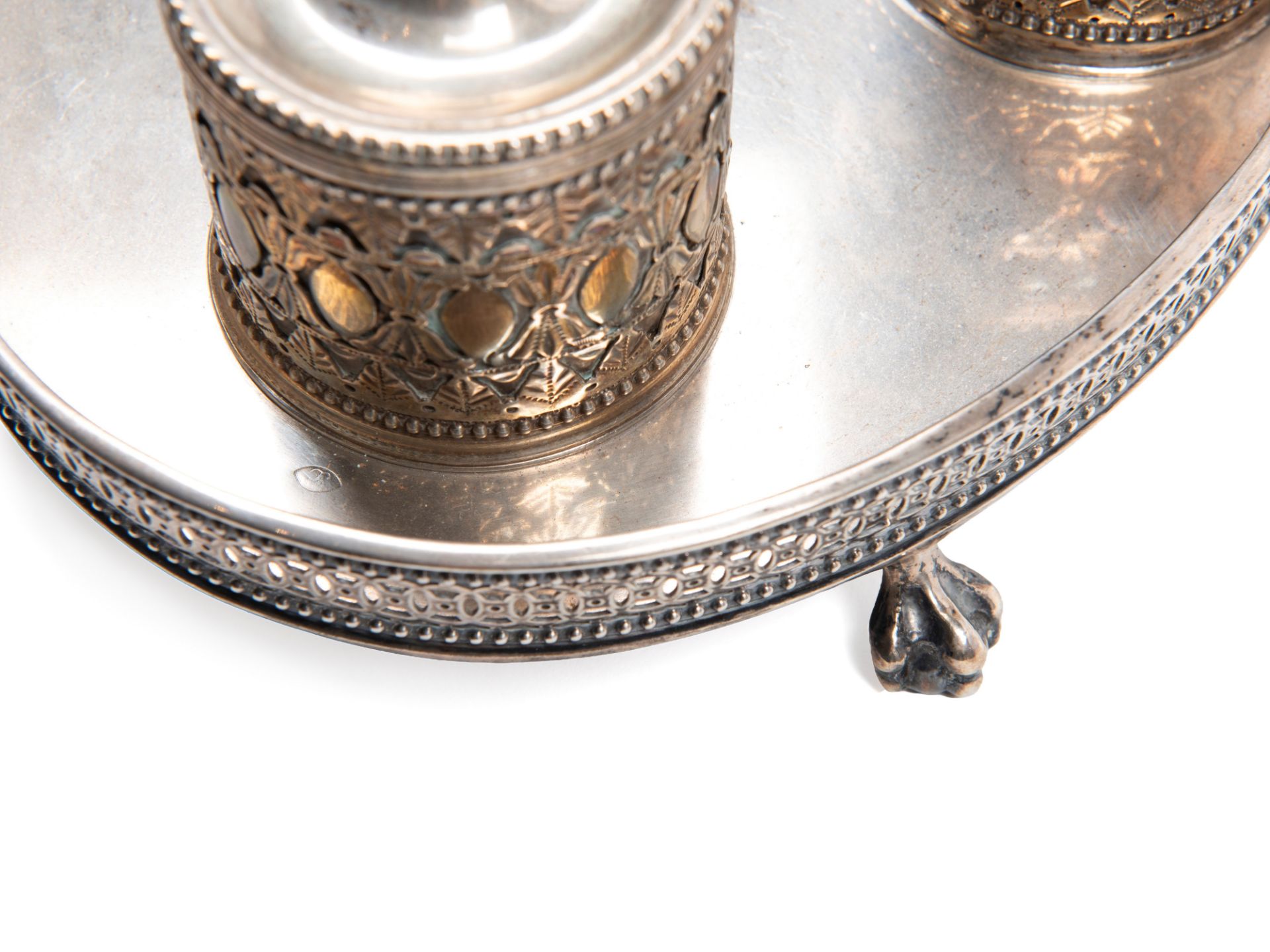 SILVER INKWELL, 19th century - Bild 4 aus 5