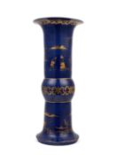 BLUE AND GOLD PORCELAIN VASE IN CHINOISERIE STYLE, 19th century
