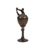 BRONZE LIDDED BOWL, Around 1910
