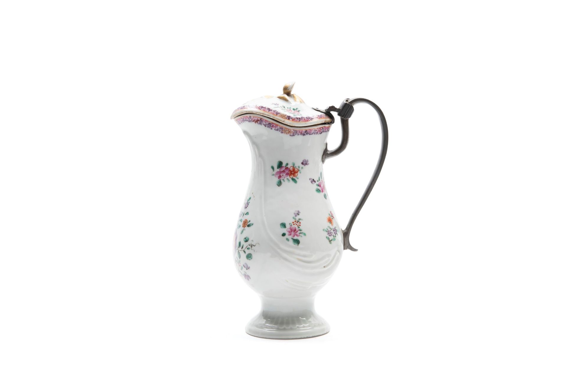 EXPORT FAMILLE-ROSE PORCELAIN COFFEE POT, China, Qing dynasty, 18th century - Bild 2 aus 3