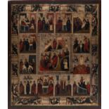 ICON DEPICTING THE TWELVE FEASTS, Russia, late 19th century