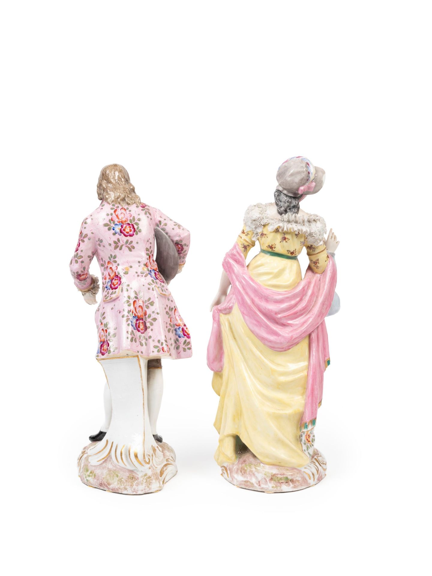 POLYCHROME PORCELAIN GALLANT COUPLE, Paris, late 19th century - Bild 2 aus 3