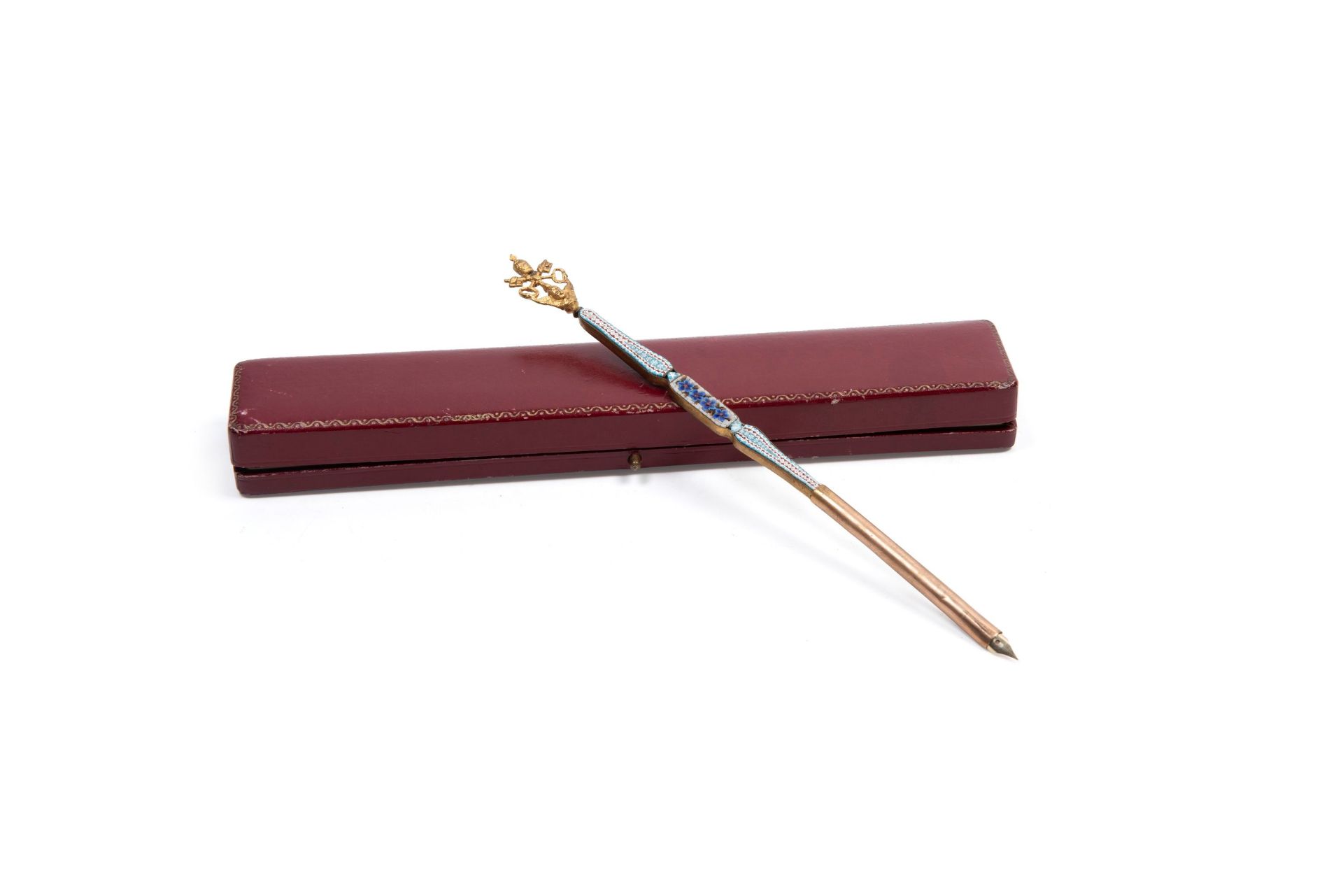 PEN WITH MICROMOSAIC AND PAPAL COAT OF ARMS, Rome, late 19thâ€“early 20th century - Bild 2 aus 2