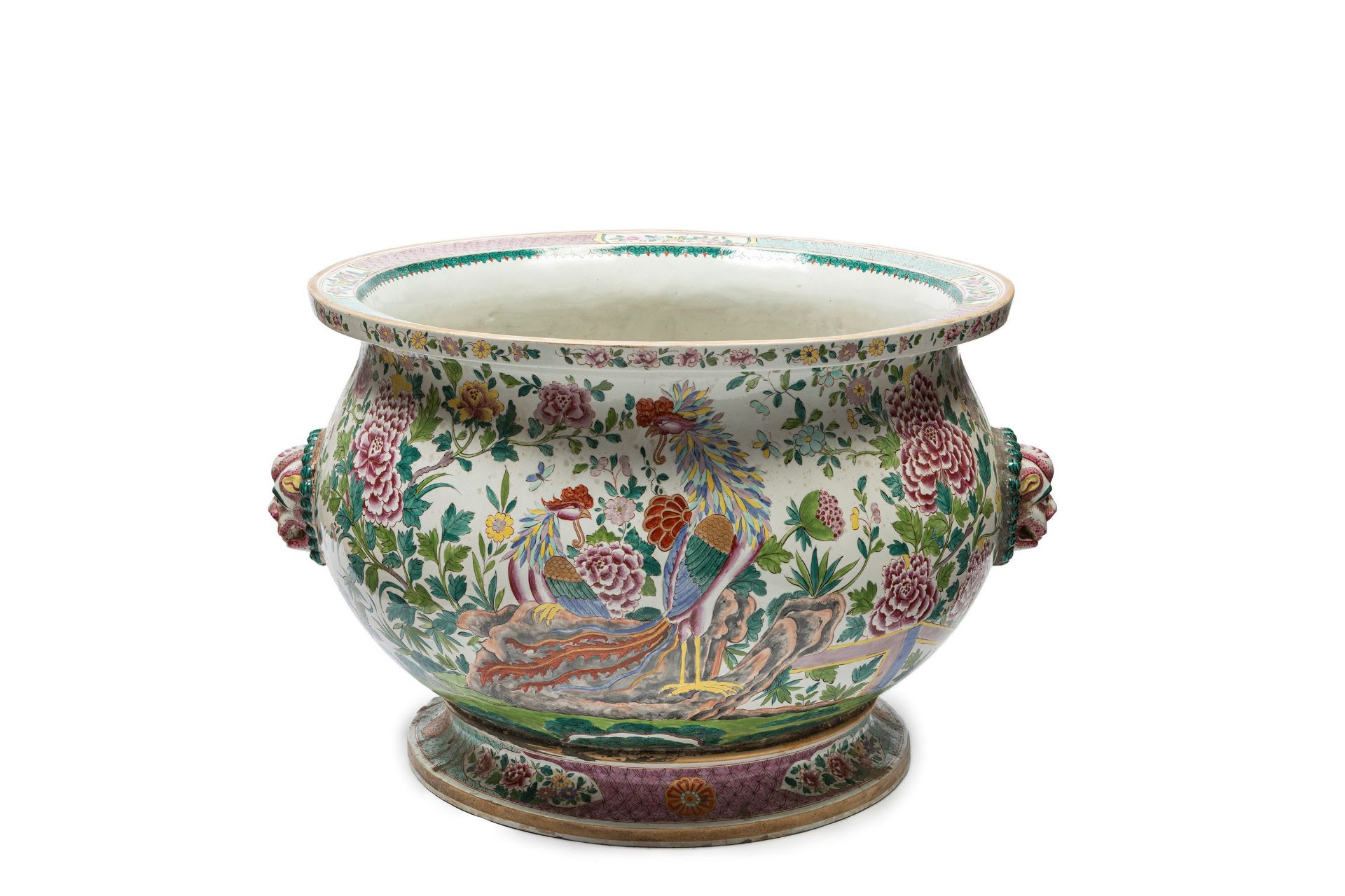 A HUGE FAMILLE ROSE PORCELAIN FISH-BOWL, Samson, 19th century - Bild 3 aus 4