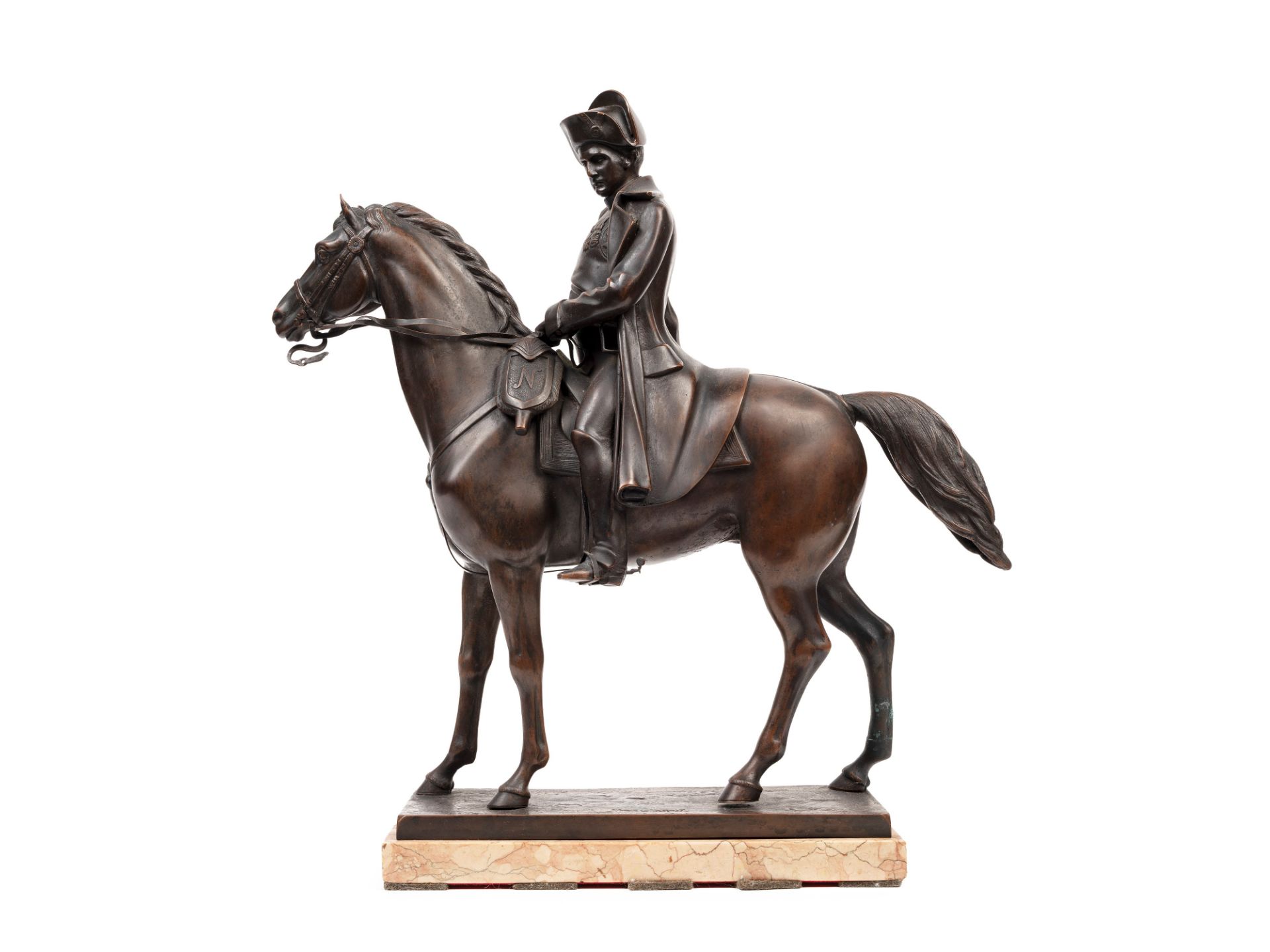 BRONZE EQUESTRIAN SCULPTURE DEPICTING NAPOLEON, Late 19th century