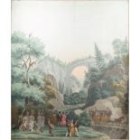 SIX FRAMED SCENIC WALLPAPER PANELS FROM 'VIEWS OF NORTH AMERICA', late 19th-early 20th century