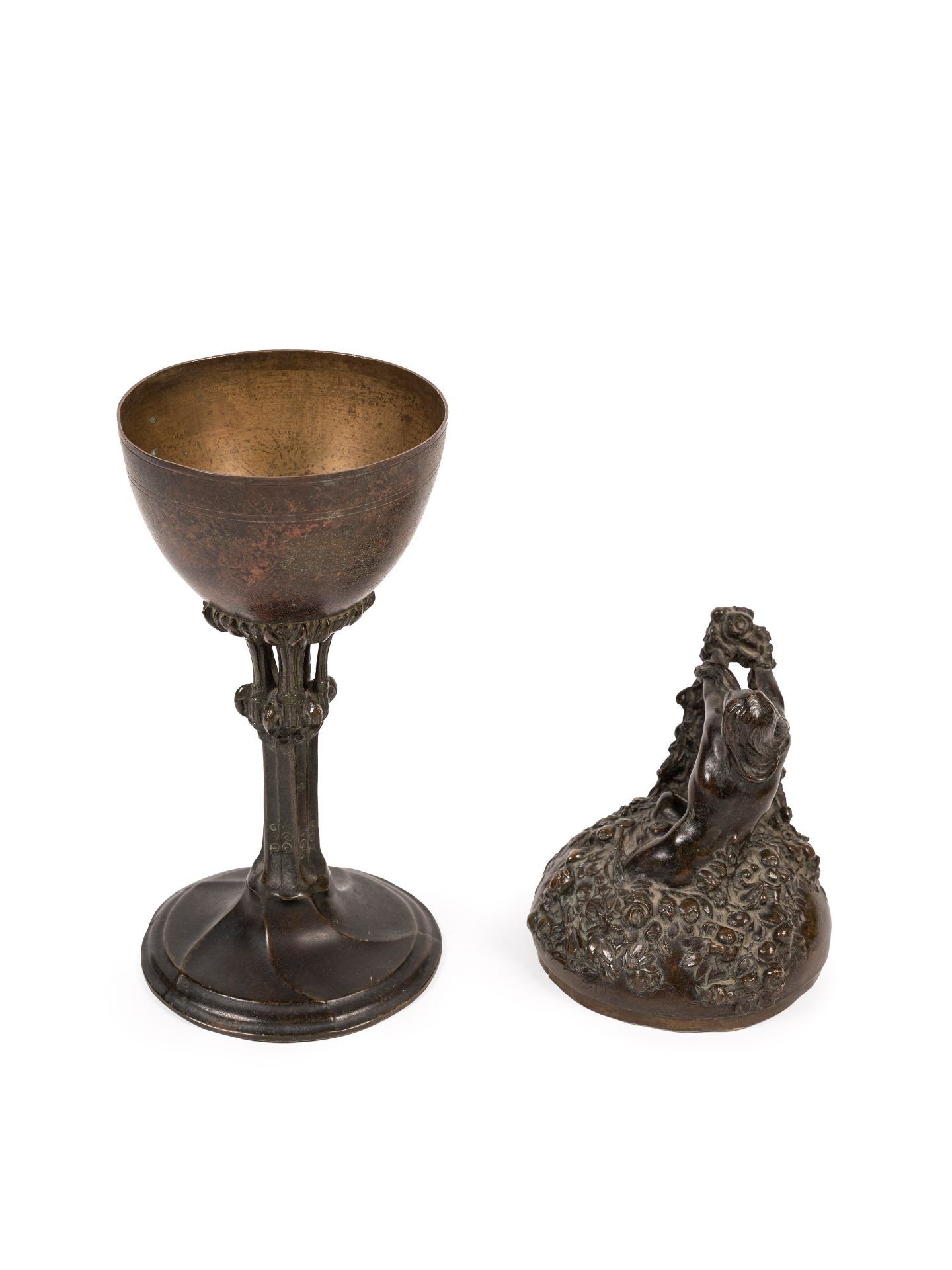 BRONZE LIDDED BOWL, Around 1910 - Bild 3 aus 3