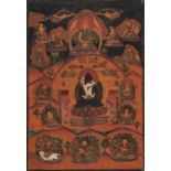A THANGKA PAINTED ON SILK, Tibet, 19/ 20th century