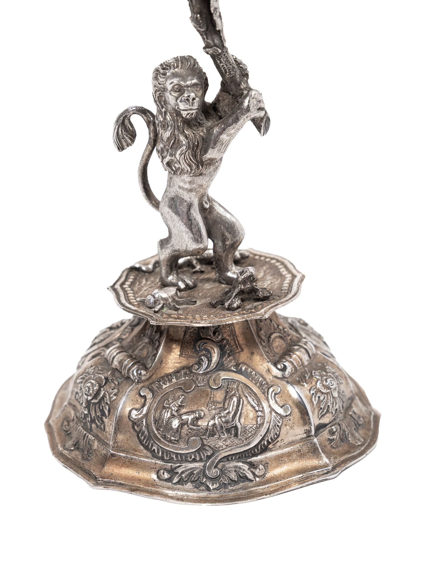 A PAIR OF JEWISH SILVER CANDELSTICKS, Austro-Hungarian Empire, early 19th century - Bild 8 aus 10