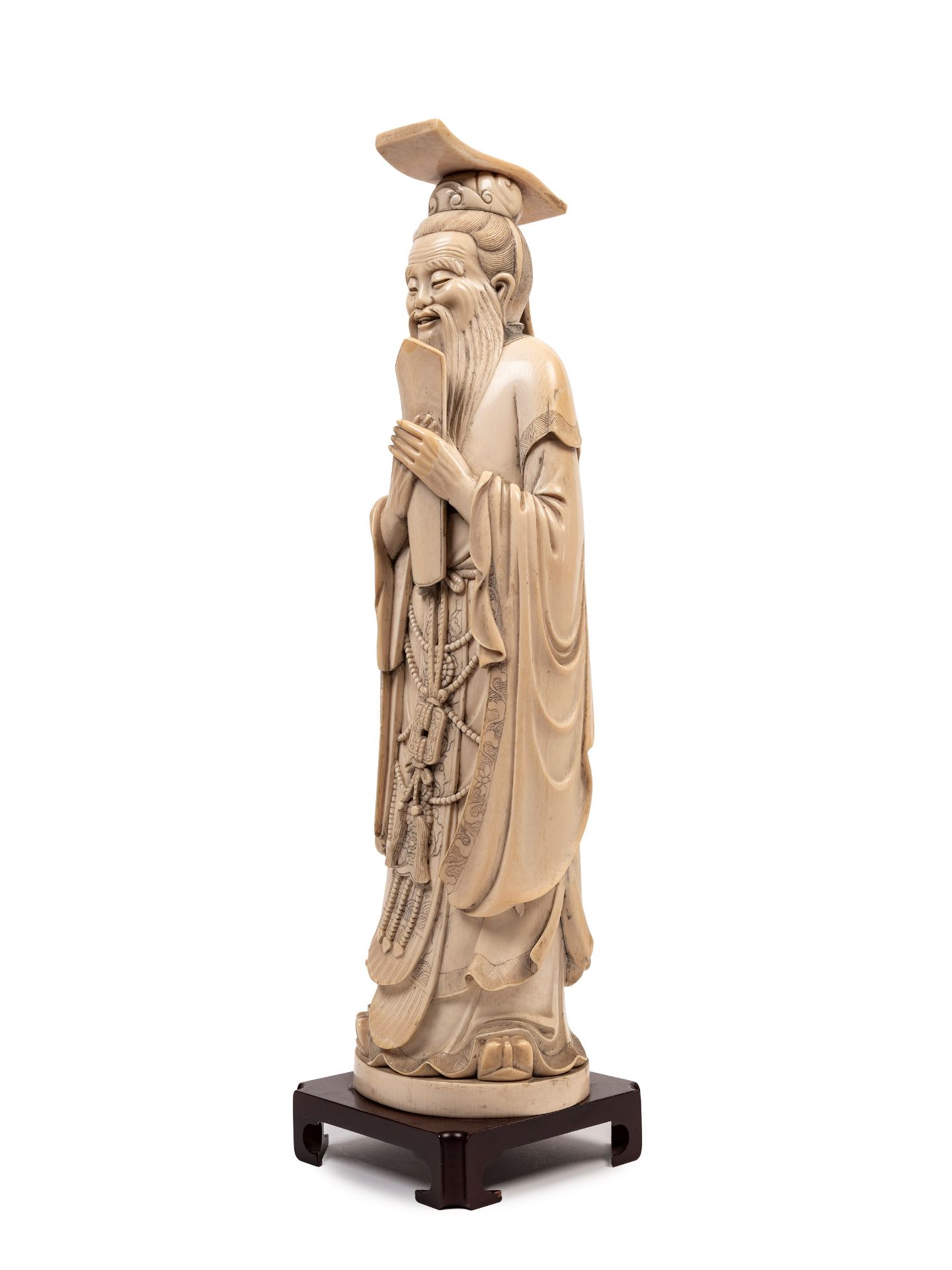 â˜¼AN IVORY SCULPTURE DEPICTING CONFUCIO, China, 19th / 20th century - Bild 2 aus 6