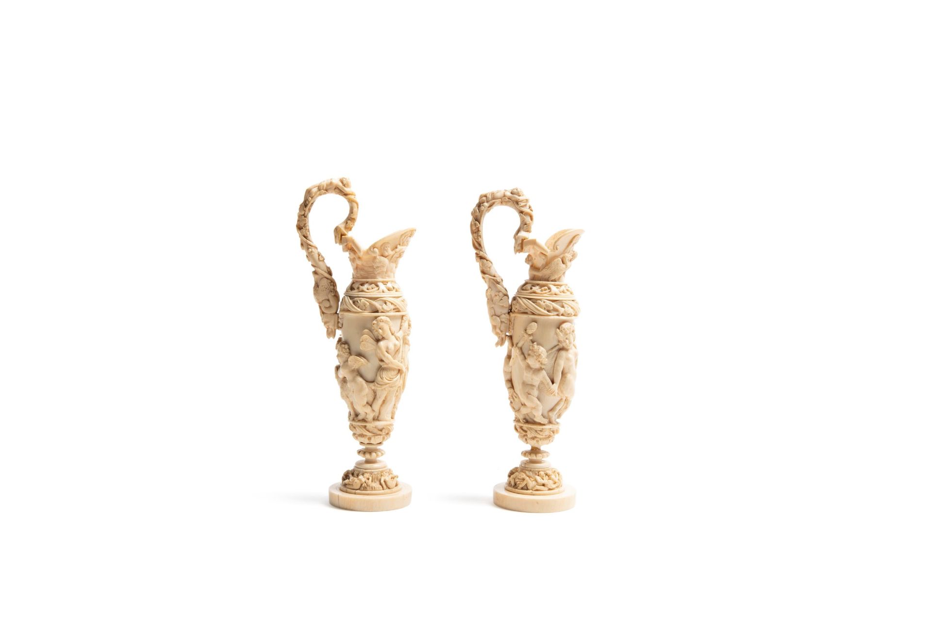 â˜¼A PAIR OF IVORY EWERS, Germany, 18/19th century - Bild 4 aus 5