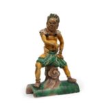 A 'SANCAI' EARTHENWARE RIDGE-TILE , China, Ming dynasty (1368-1644)