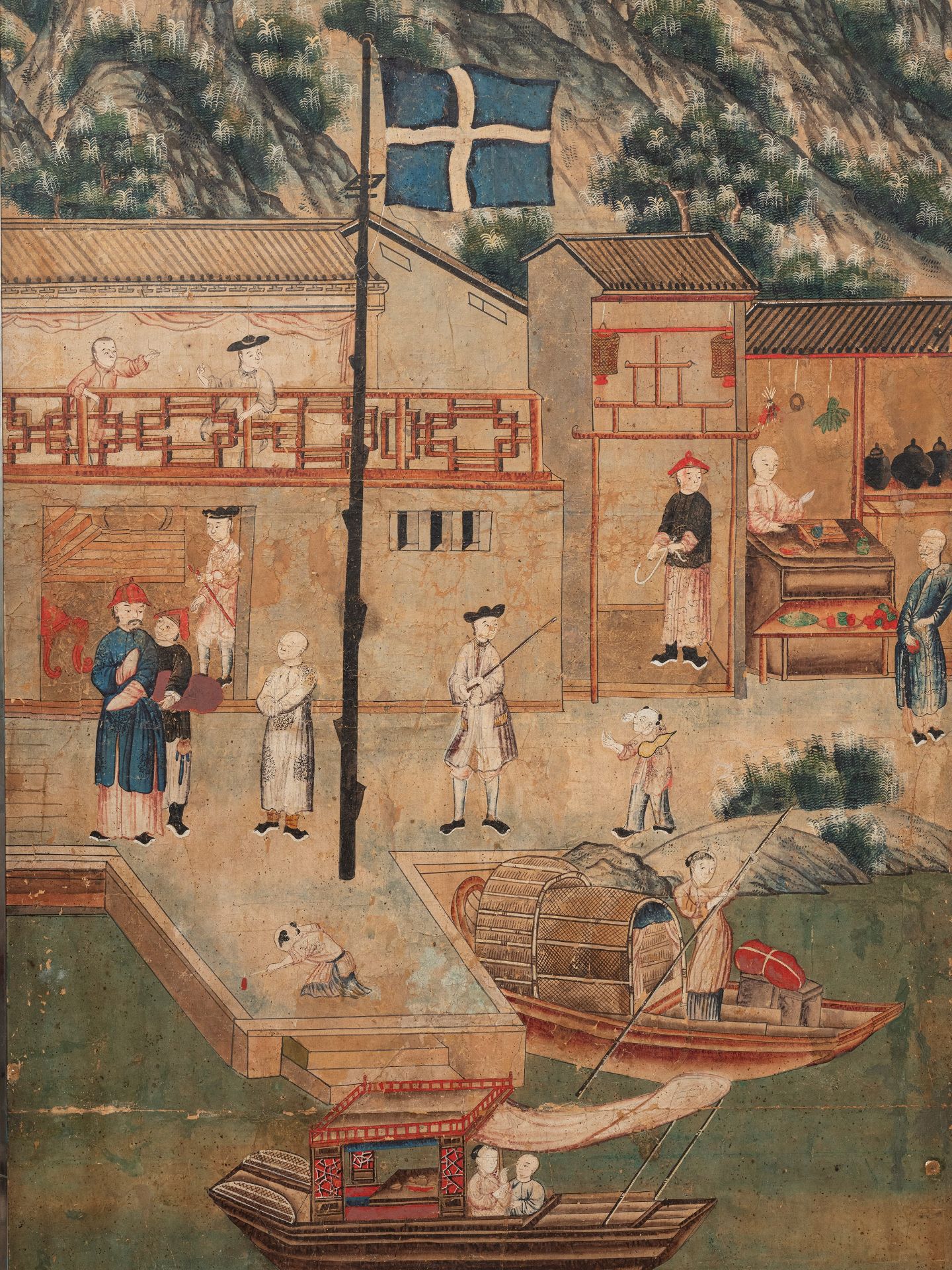 SEVENTEEN LARGE PANELS ON PAPER, China, Qing dynasty, 18th century