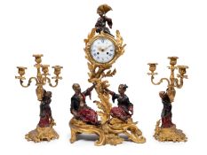 ORIENTALIST BRONZE TRIPTYCH, 19th century