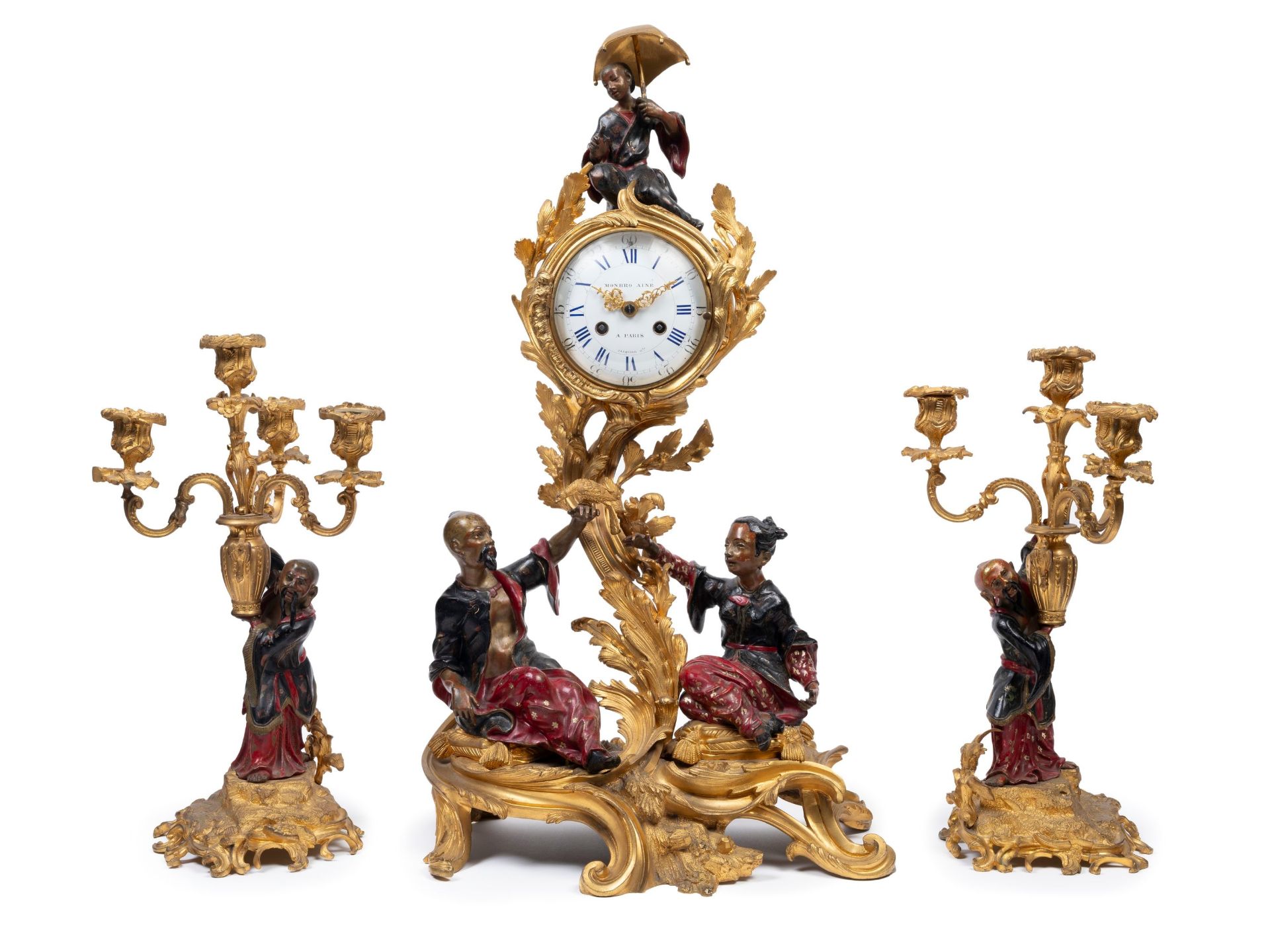 ORIENTALIST BRONZE TRIPTYCH, 19th century