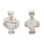 IMPORTANT PAIR OF MARBLE BUSTS, Italian School, late 19th century