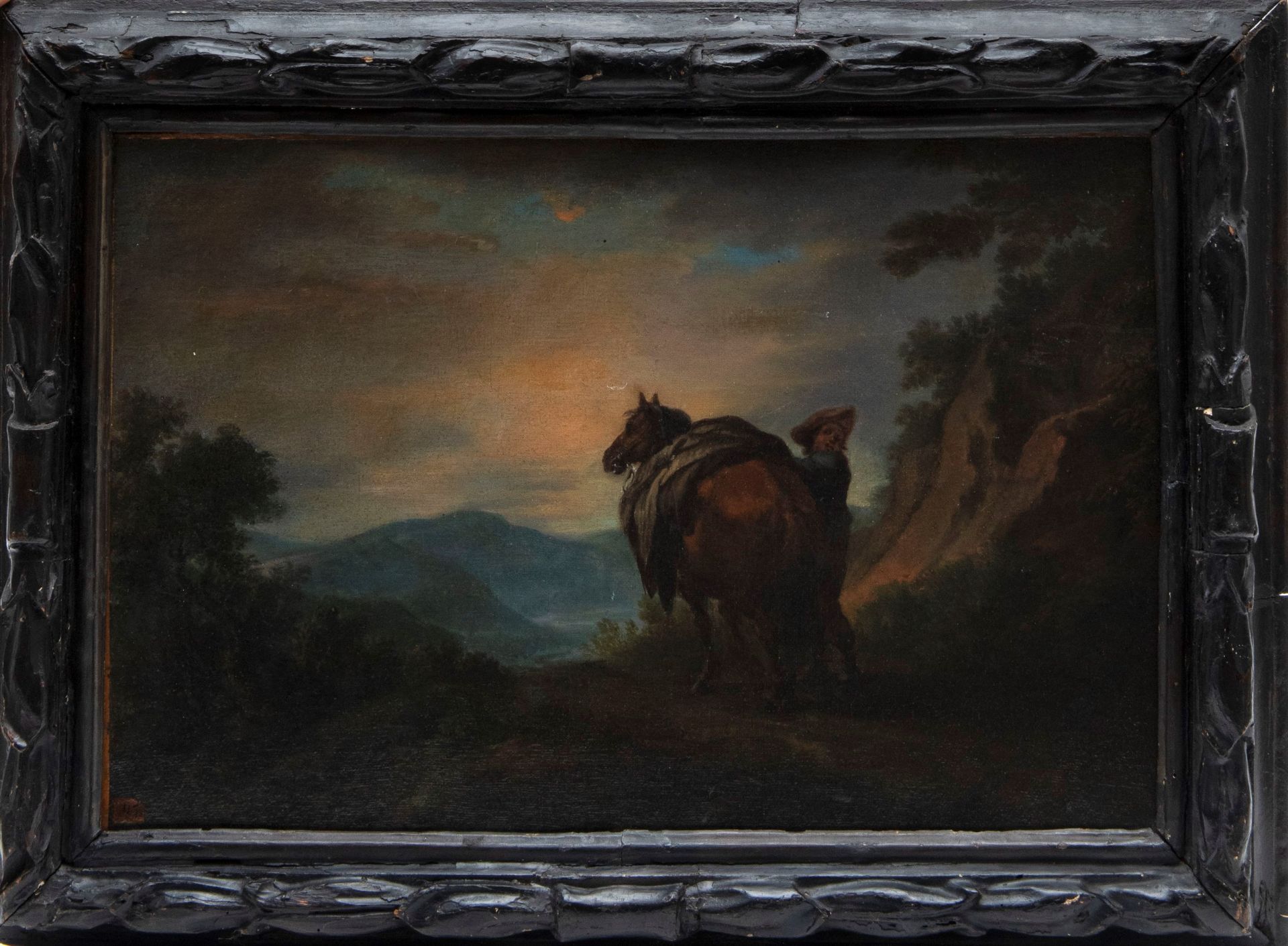 HORSE AND RIDER IN A LANDSCAPE, Flemish School, 18th century