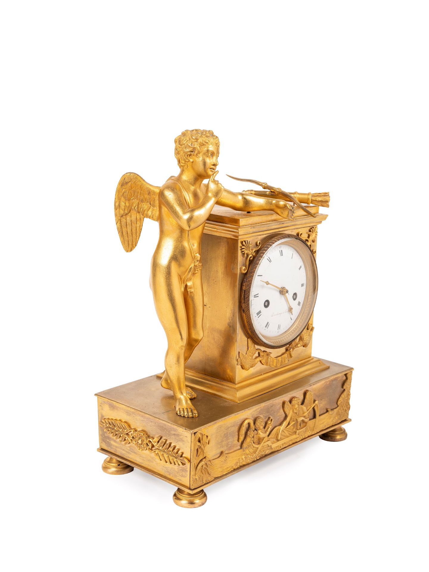 GILT BRONZE CLOCK DEPICTING CUPID, Early 19th century - Bild 3 aus 4