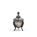 TRIPOD SILVER SUGAR BOWL, Italy, late 19th / early 20th century